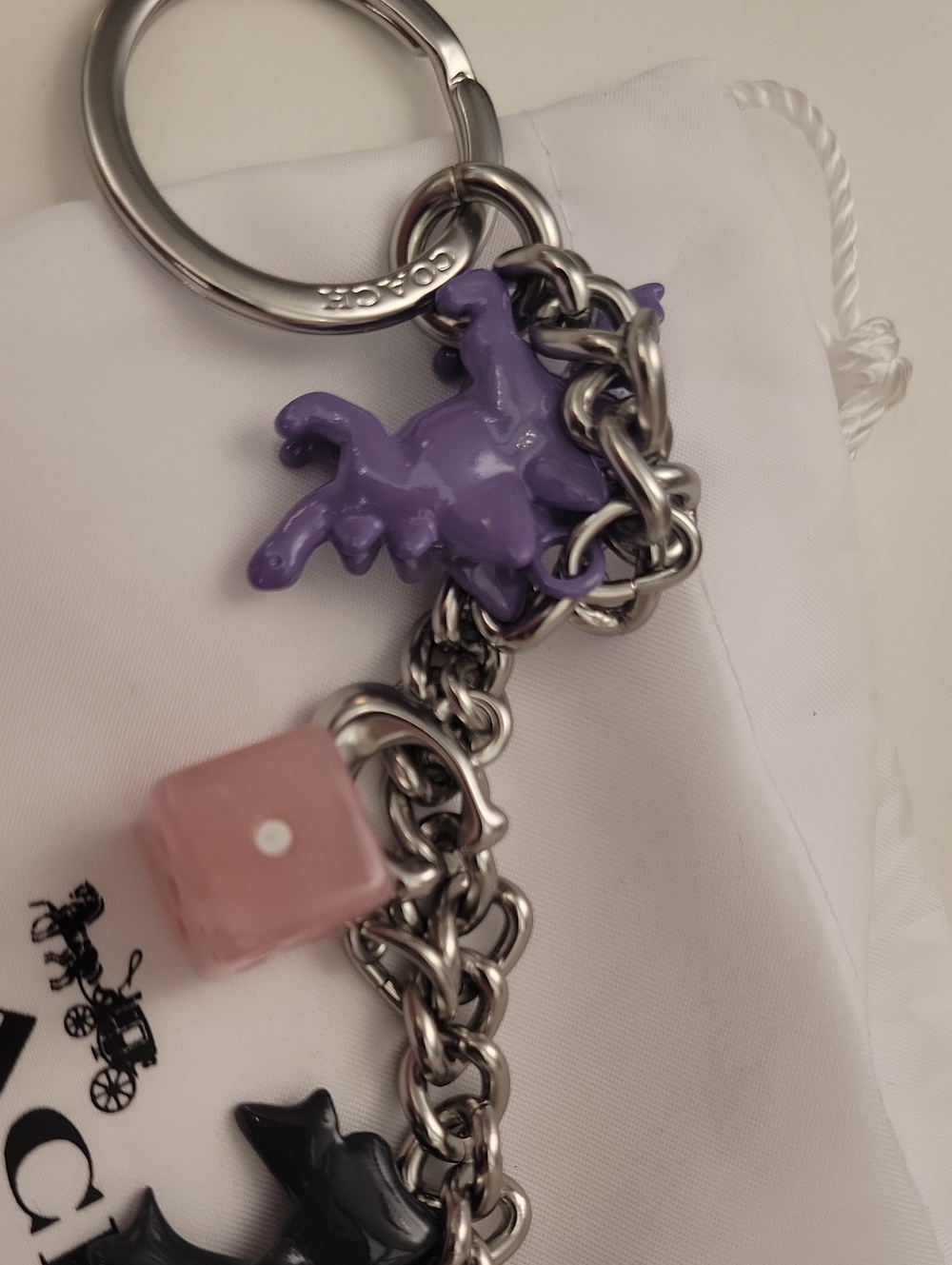 NWT Coach Silver Motif Bag Chain Charm - Picture 8 of 12